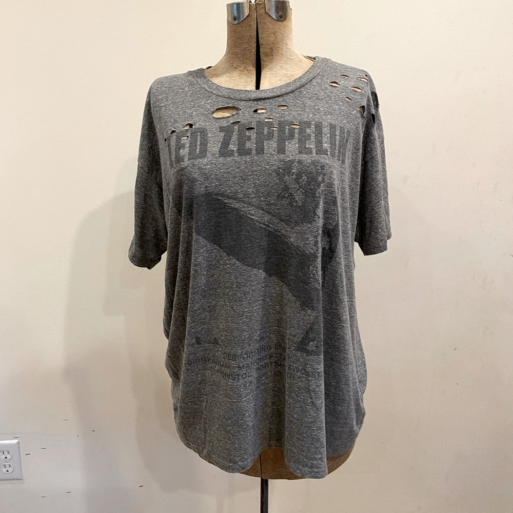 Free people Led Zeppelin distressed graphic tee